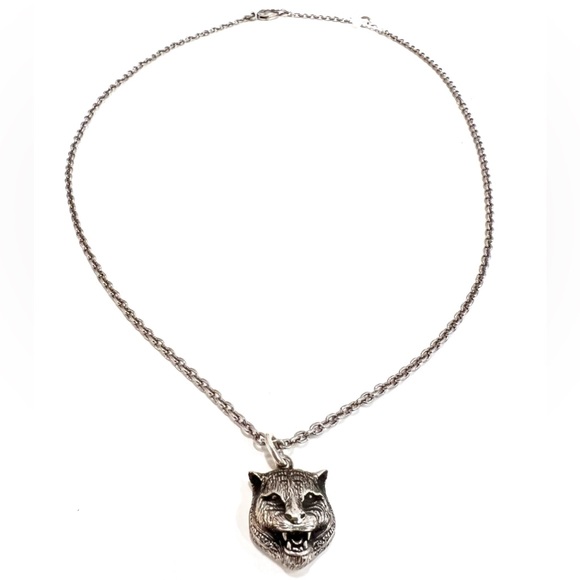GUCCI Sterling Silver Tiger Pendant Necklace - Picture 12 of 12